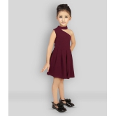 Addyvero - Maroon Cotton Blend Girls Fit And Flare Dress ( Pack of 1 ) - 3-4 Years