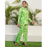 Selvia Lime Green Printed Pant Top Set - None