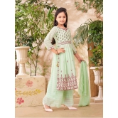 Aarika Sea Green Georgette Girls Kurta and Sharara Set ( Pack of 1 ) - None