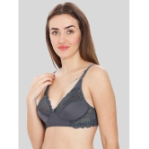 ILRASO - Dark Grey Lace Non Padded Women's T-Shirt Bra ( Pack of 1 ) - None