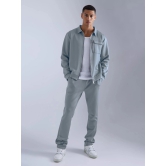 Solid Light Grey Jacket and Jogger Cozy Cut Co-Ords-S / Light Grey