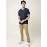 Radprix Cotton Regular Fit Solid Half Sleeves Mens T-Shirt - Navy ( Pack of 1 ) - None