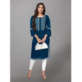 Kapadia - Blue Rayon Womens Straight Kurti ( Pack of 1 ) - None