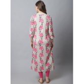 Pistaa Viscose Printed Front Slit Women''s Kurti - Pink ( Pack of 1 ) - None