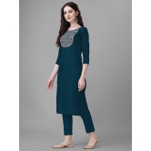 JASH CREATION - Blue Straight Rayon Womens Stitched Salwar Suit ( Pack of 1 ) - None