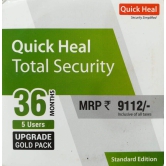 Quick Heal Total Security Renewal Pack - 5 PC, 3 Year (Latest)