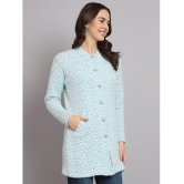 eWools.in Woollen Round Neck Women''s Buttoned Cardigans - Blue ( ) - None