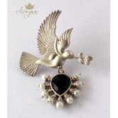 Azayaa World Black Charming love bird earring