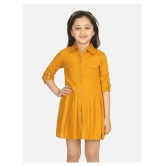 Naughty Ninos - Yellow Cotton Girls Shirt Dress ( Pack of 1 ) - None