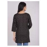 Kbz Black Rayon Straight Kurti - S