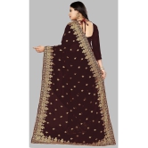 Om Shantam Sarees - Coffee Georgette Saree With Blouse Piece ( Pack of 1 ) - Coffee