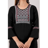 Kapadia - Black Rayon Womens Straight Kurti ( Pack of 1 ) - None