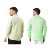 KLOSET By RIAG 100% Cotton Regular Fit Solids Full Sleeves Men's Casual Shirt - Fluorescent Green ( Pack of 2 ) - None