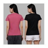 Fabflee - Multicolor Cotton Regular Fit Womens T-Shirt ( Pack of 2 ) - None