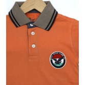 Boys Neon Orange Solid Polo T-Shirt