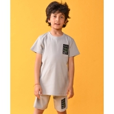 SPORTY GREY INTERLOCK TSHIRT SHORTS SET - GREY-2-3 YEARS / 2N / GREY