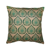 Printed Velvet Cream Cushion Cover, 40 cm x 40 cm