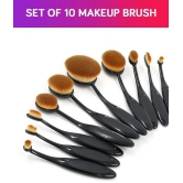 FOK Premium Quality Oval Makeup Brush kit - Beauty Blender Foundation Brush,Concealer Brush Set of 10