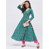 Tissu - Green Rayon Women''s Angrakha Kurti ( Pack of 1 ) - None