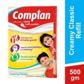 Complan Creamy Classic Nutritious Health Drink - Vitamin C & A Supports Kids Immune, Clinically Proven For 2X Faster Growth Formula, 500 g Carton