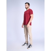 Mens 100% Cotton Maroon Half Sleeves Expert Tee - ET6