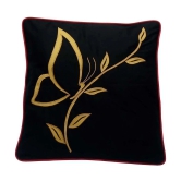 HugsnRugs Single Cotton Cushion Covers 40X40 cm (16X16) - Black