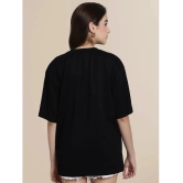 Fabflee Black Cotton Loose Fit Womens T-Shirt ( Pack of 1 ) - None