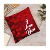 HOMETALES - Red Polyester Gifting Printed Cushion