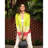 Green & Pink Colour Polka Dots Printed Jacket For Womens-5XL / Green