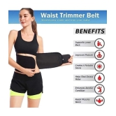 HORSE FIT Tummy Trimmer Single spring with Slim Belt Combo | Waist Trimmer | Body Shaper | Weight Loss Fitness Equipment | Body Toner | Single Spring Ab Tummy Trimmer - Black