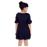 Naughty Ninos Girls Navy Blue Fit & Flared Dress - None