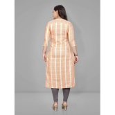 Parastri - Peach Cotton Womens Straight Kurti ( Pack of 1 ) - None