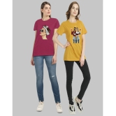 CHOZI - Multi Color Cotton Blend Regular Fit Womens T-Shirt ( Pack of 2 ) - None