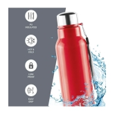 Milton Steel Fit 600 Insulated Inner Stainless Steel Water Bottle, 1 Piece, 520 ml, Red | Easy Grip | Leak Proof | Hot or Cold | School | Office | Gym | Hiking | Treking | Travel Bottle - Re