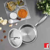 Bergner Argent Tri-Ply 16 cm Saucepan with Lid | Gas & Induction Compatible | Silver