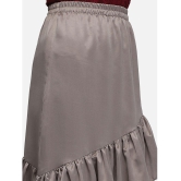 Smarty Pants Satin A-Line Skirt - Brown Single - 32