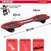 Airavat Zig Zag 7803 Waveboard for Kids and Teens: Master Tricks and Turns with This Fun and Durable Board (Colour - RED BLACK, Size - 30 INCH) by Total Sporting And Fitness Solutions Pvt Ltd