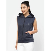 Uzarus - Cotton Blend Navy Hooded Jackets Pack of 1 - None