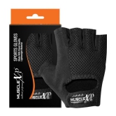 MuscleXP - Black Gym Gloves ( 1 Pair ) - One Size