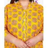 Swasti Cotton Blend Printed A-line Womens Kurti - Yellow ( Pack of 1 ) - None