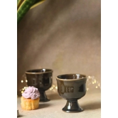 Glossy Black Ice Cream Goblet-Set of two