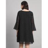 Curvydrobe Georgette Printed Mini Womens A-line Dress - Black ( Pack of 1 ) - None