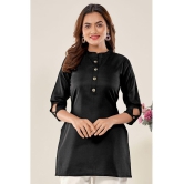 Glomee - Black Cotton Blend Women's Tunic ( Pack of 1 ) - None