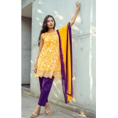 Purple Mustard Suit Set with Salsa Dupatta-XL