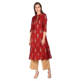 Anahi - Maroon Viscose Women's A-line Kurti ( Pack of 1 ) - S