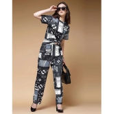 Selvia Black Printed Pant Top Set - None