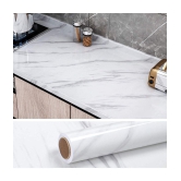 GREEWELT - Pearl White Marble High Gloss Wallpaper ( Pack of 1 )