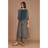 Brown With Charcoal Striped co-ord set-M