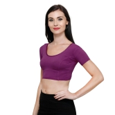 Vami Women's Cotton Stretchable Readymade Blouses - Mauve M