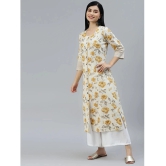 Divena - Off White Cotton Flex Womens Straight Kurti ( Pack of 1 ) - None